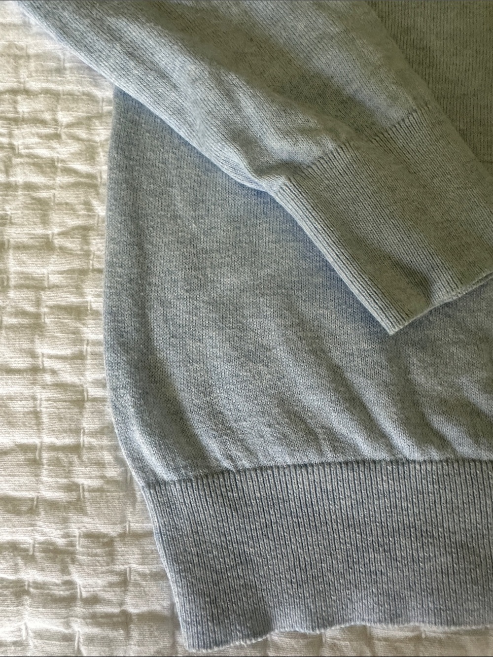 Uniqlo Pale Blue Cotton V-Neck Sweater - Picture 3 of 6